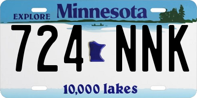 MN license plate 724NNK