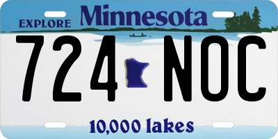 MN license plate 724NOC