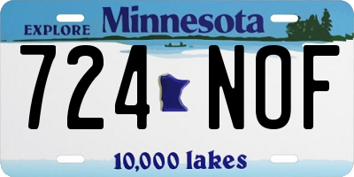 MN license plate 724NOF