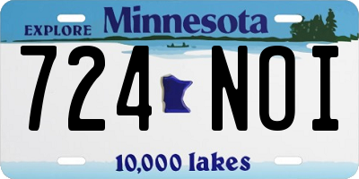 MN license plate 724NOI