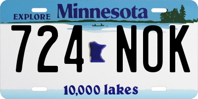 MN license plate 724NOK