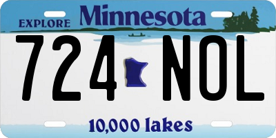 MN license plate 724NOL