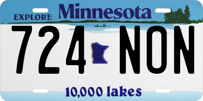 MN license plate 724NON
