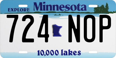 MN license plate 724NOP