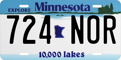 MN license plate 724NOR