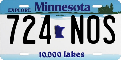 MN license plate 724NOS
