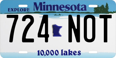 MN license plate 724NOT