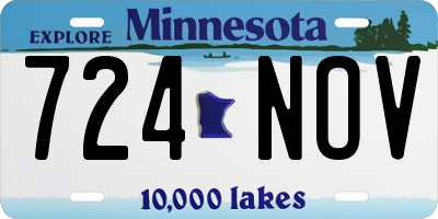 MN license plate 724NOV