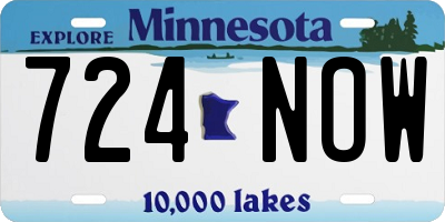 MN license plate 724NOW