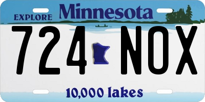 MN license plate 724NOX