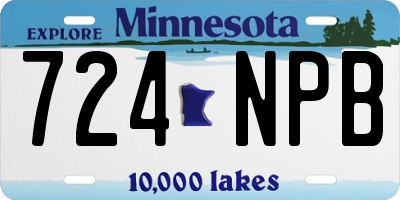 MN license plate 724NPB
