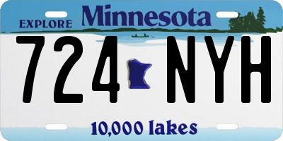 MN license plate 724NYH