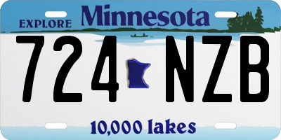 MN license plate 724NZB