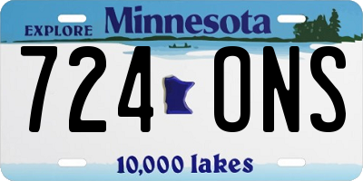 MN license plate 724ONS