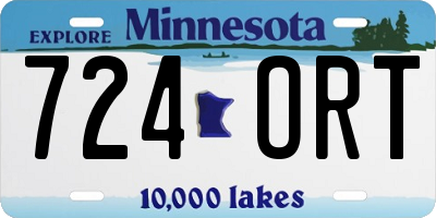 MN license plate 724ORT