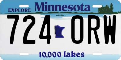 MN license plate 724ORW