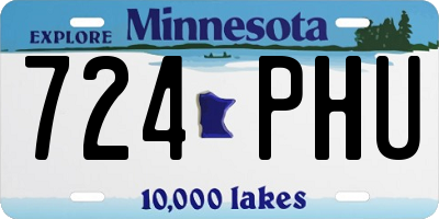 MN license plate 724PHU