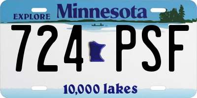MN license plate 724PSF