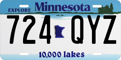 MN license plate 724QYZ