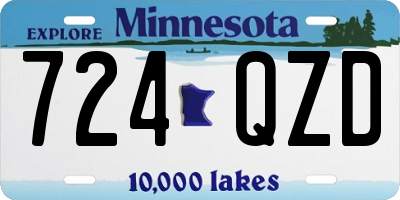 MN license plate 724QZD