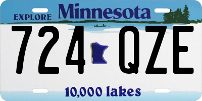MN license plate 724QZE
