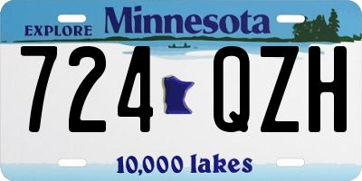 MN license plate 724QZH