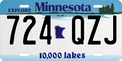 MN license plate 724QZJ