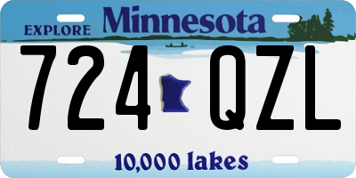 MN license plate 724QZL
