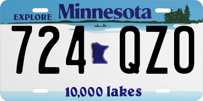 MN license plate 724QZO