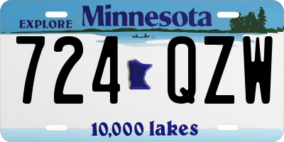 MN license plate 724QZW