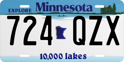 MN license plate 724QZX