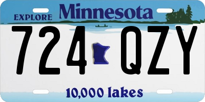 MN license plate 724QZY
