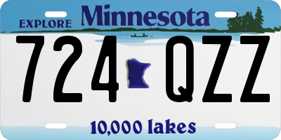 MN license plate 724QZZ