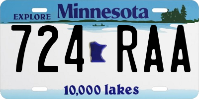 MN license plate 724RAA