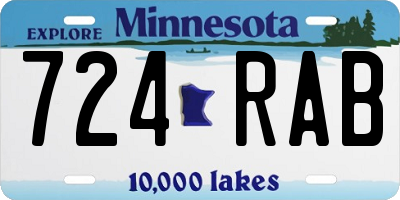 MN license plate 724RAB