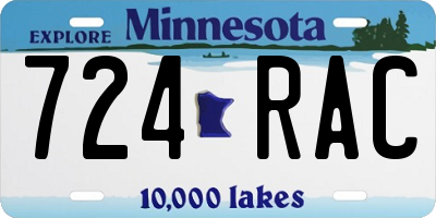 MN license plate 724RAC