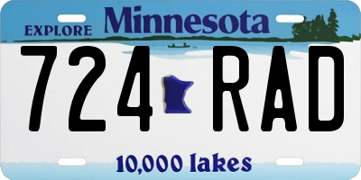 MN license plate 724RAD