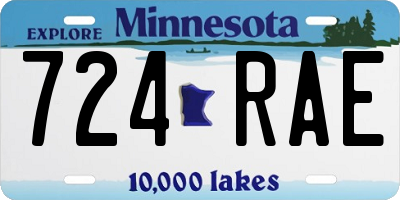 MN license plate 724RAE