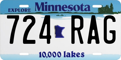 MN license plate 724RAG