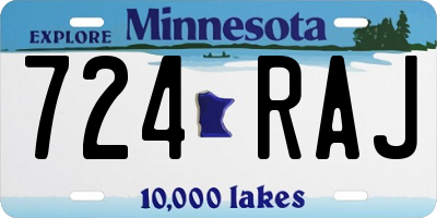 MN license plate 724RAJ
