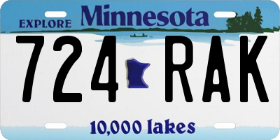 MN license plate 724RAK