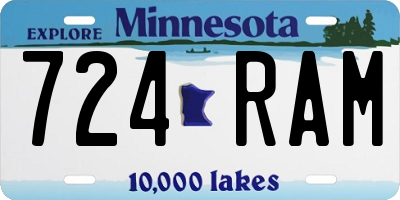 MN license plate 724RAM