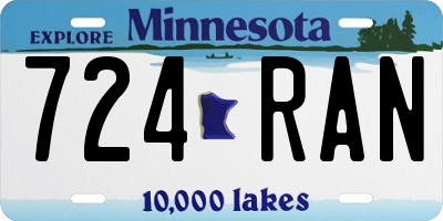 MN license plate 724RAN