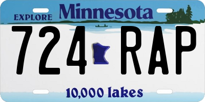 MN license plate 724RAP