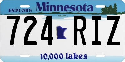 MN license plate 724RIZ