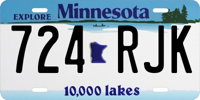 MN license plate 724RJK