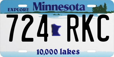 MN license plate 724RKC