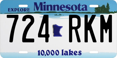 MN license plate 724RKM