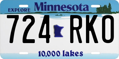 MN license plate 724RKO