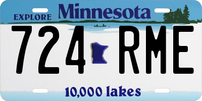MN license plate 724RME